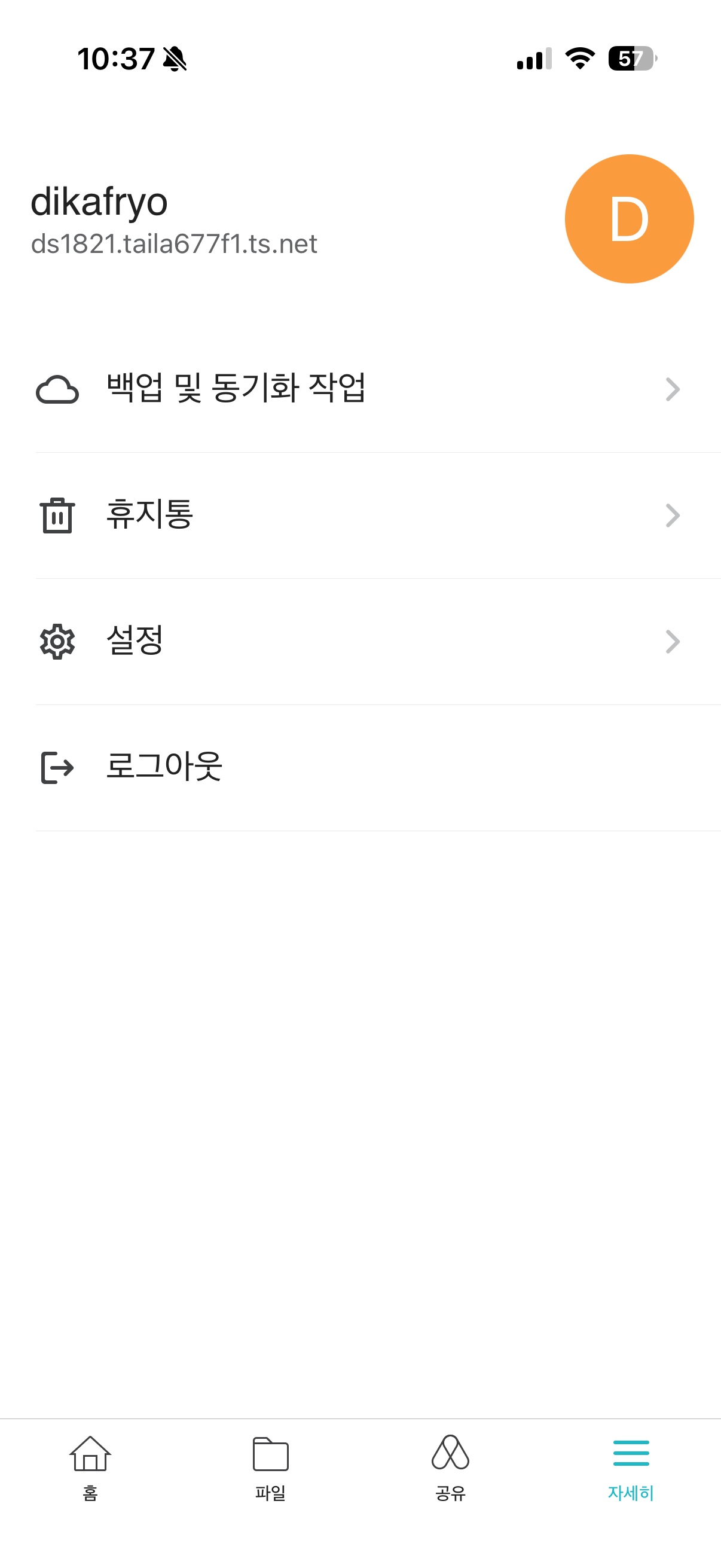 Drive 자세히 탭